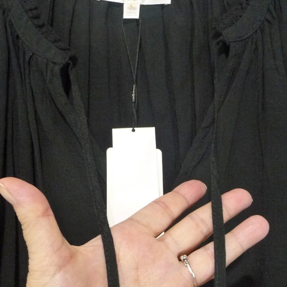 NWT Chelsea & Theodore Size 1X Black Blouse - Picture 9 of 11